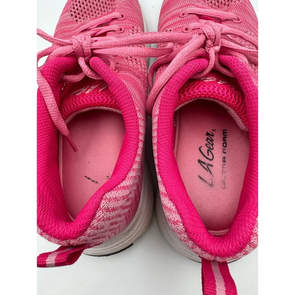 LA Gear Ultra Foam‎ Pink Knit Mesh Lightweight Running Walking Shoes Womens